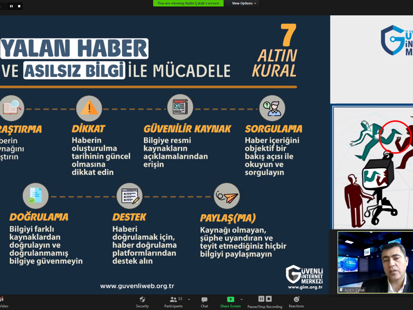 İzmir Karşıyaka Aydoğan Yağcı Bilim ve Sanat Merkezi Öğretmenlerine ve Velilerine Yönelik Online Eğitim