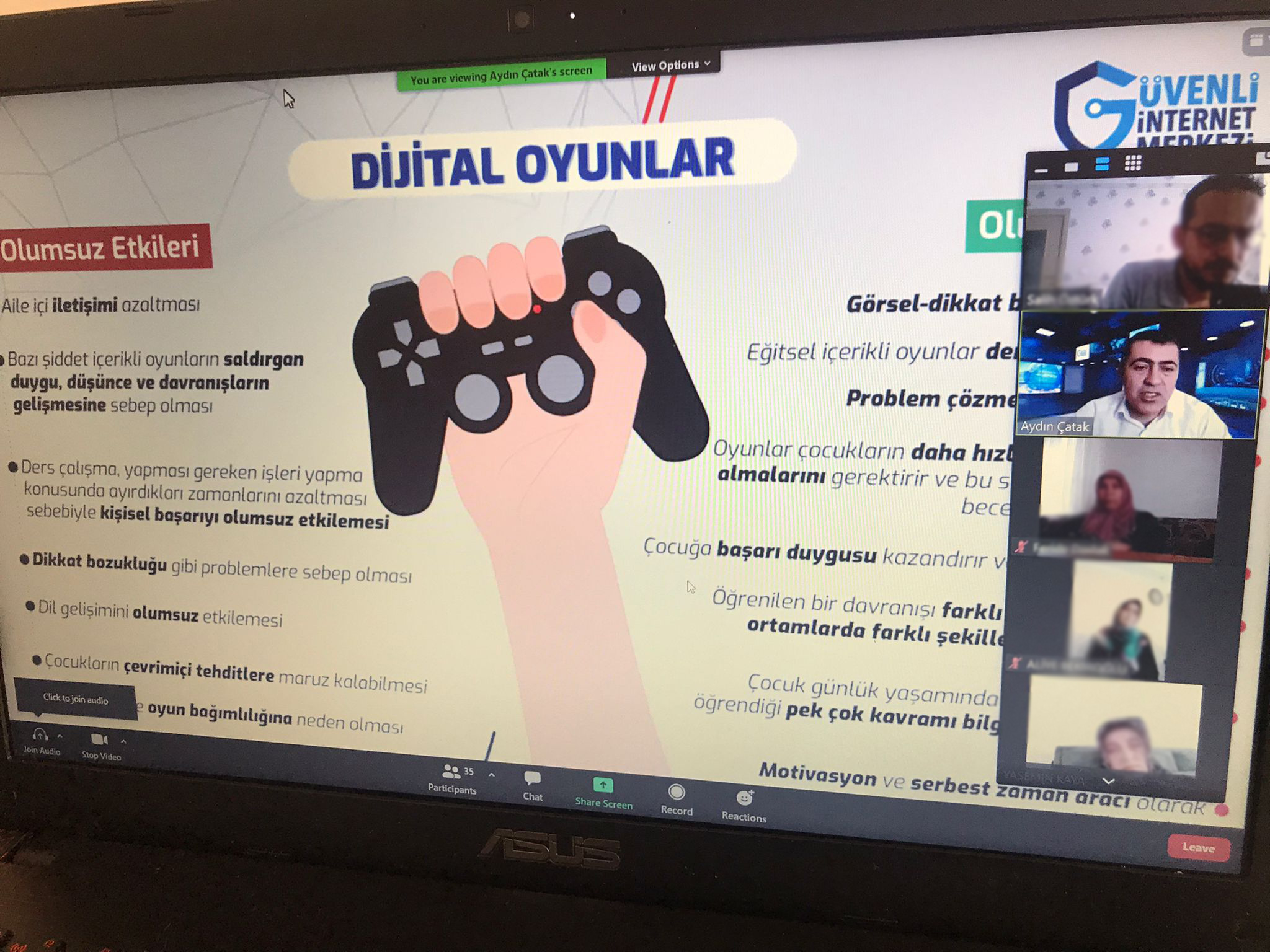 Kastamonu Anadolu İmamhatip Lisesi Velilerine Yönelik Online Eğitim